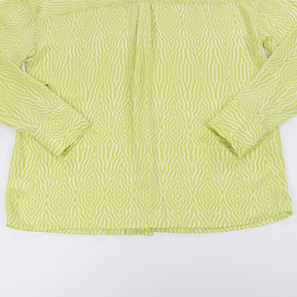 Worthington Women Collared Long Sleeve Button Up Shirt Green Size M - Picture 7 of 9